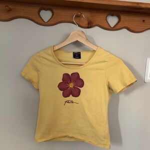 Yellow Floral Baby Tee